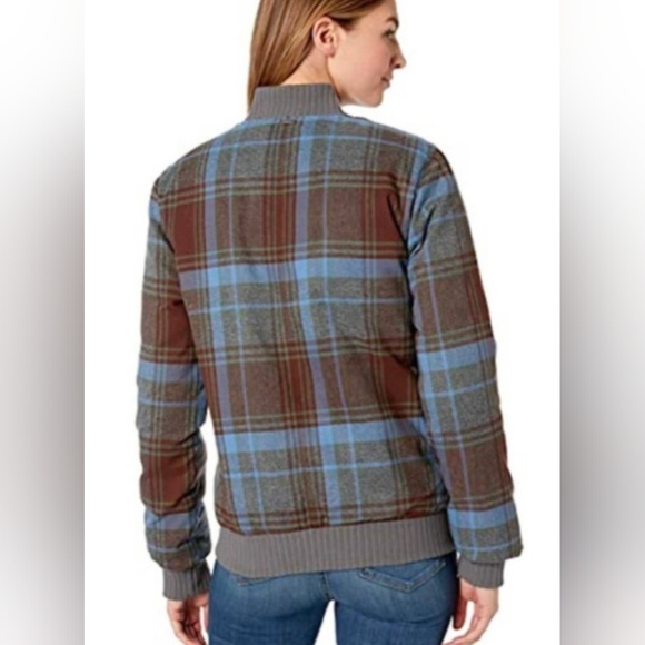 Prana Women's Plaid Goose Down Insulated Showdown Bomber Jacket Sz.S Outdoor - Picture 11 of 13